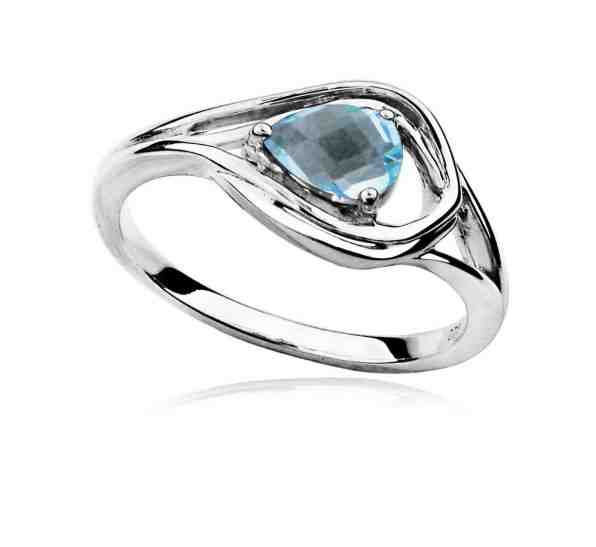 MOISS Luxusní stříbrný prsten s topazem a zirkony RG0000 60 mm + 2 měsíce na vrácení zboží