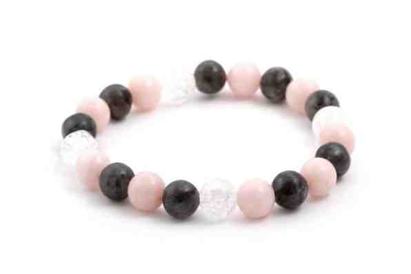 Beneto Korálkový náramek z jadeitu, křišťálu a labradoritu MINK09/17 + 2 měsíce na vrácení zboží