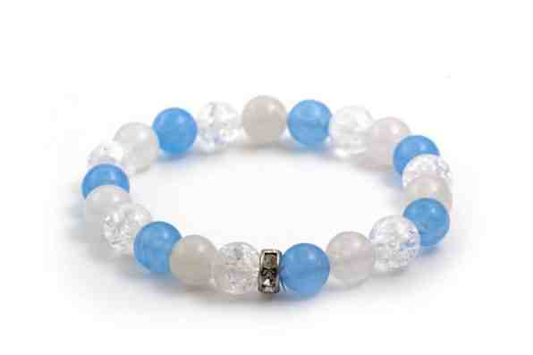 Beneto Korálkový náramek z jadeitu, nefritu a křišťálu MINK15/17 + 2 měsíce na vrácení zboží