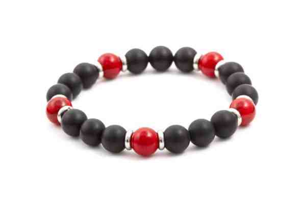 Beneto Korálkový náramek z achátu a howlitu MINK23/17 + 2 měsíce na vrácení zboží