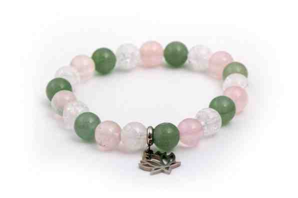 Beneto Korálkový náramek z růženínu, avanturínu a kříšťálu MINK82/17 + 2 měsíce na vrácení zboží