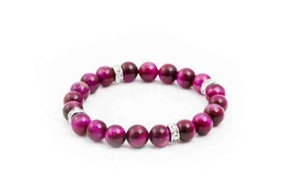 Beneto Korálkový náramek z purpurového tygřího oka MINK92/17 + 2 měsíce na vrácení zboží