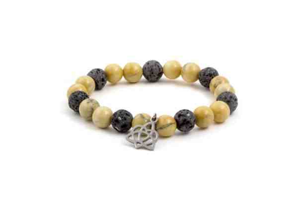 Beneto Korálkový náramek z lávového kamene a howlitu MINK107/17 + 2 měsíce na vrácení zboží