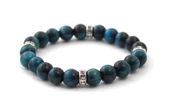 Beneto Korálkový náramek z petrolejového tygřího oka MINK122/17 17 cm + 2 měsíce na vrácení zboží