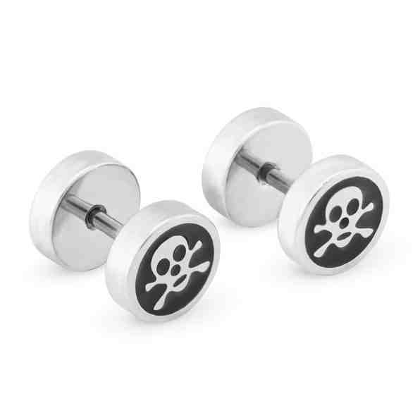 Troli Hravé pánské náušnice s lebkou KS-134 + 2 měsíce na vrácení zboží