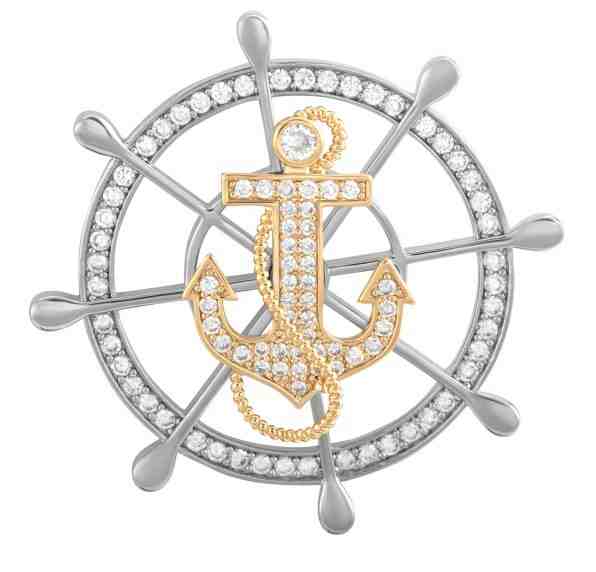 Troli Stylová bicolor brož ve tvaru kormidla KS-227 + 2 měsíce na vrácení zboží