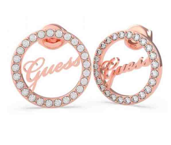 Guess Třpytivé bronzové náušnice s krystaly All Around You UBE20142 + 2 měsíce na vrácení zboží