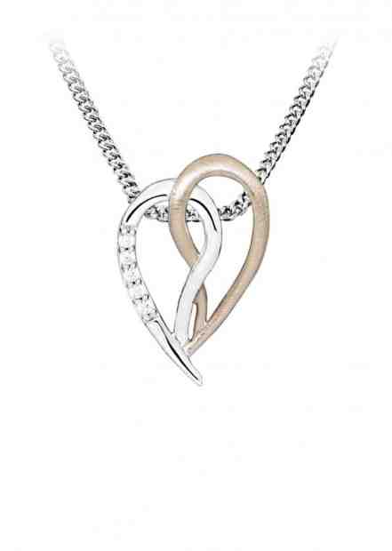 MOISS Nadčasový stříbrný bicolor přívěsek se zirkony P0001007 + 2 měsíce na vrácení zboží