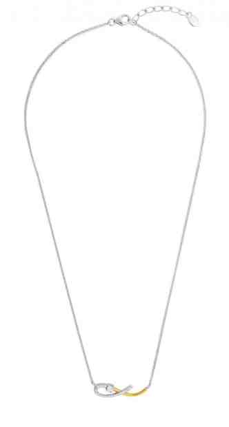 MOISS Nadčasový bicolor náhrdelník se zirkony N0000486 + 2 měsíce na vrácení zboží