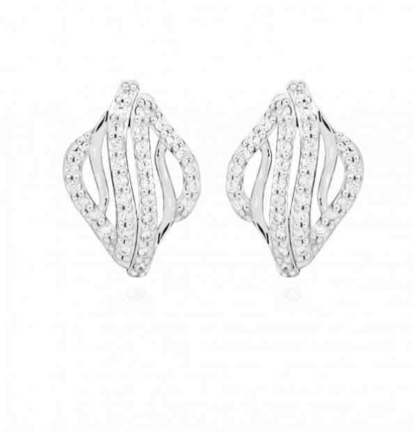 MOISS Elegantní stříbrné náušnice se zirkony E0002150 + 2 měsíce na vrácení zboží