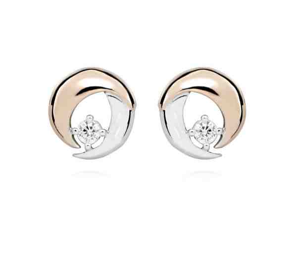 MOISS Krásné bicolor náušnice s čirým zirkonem E0002190 + 2 měsíce na vrácení zboží