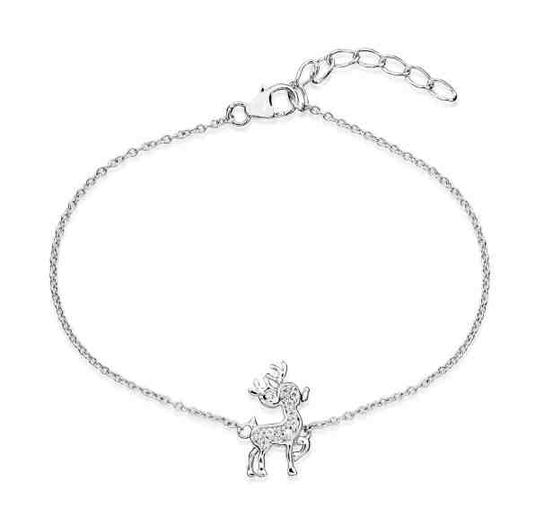 MOISS Stříbrný řetízkový náramek s jelínkem B0000418 + 2 měsíce na vrácení zboží