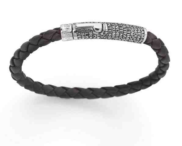 Amen Kožený náramek se stříbrnou sponou Prayers BRNO05B 20,5 cm + 2 měsíce na vrácení zboží