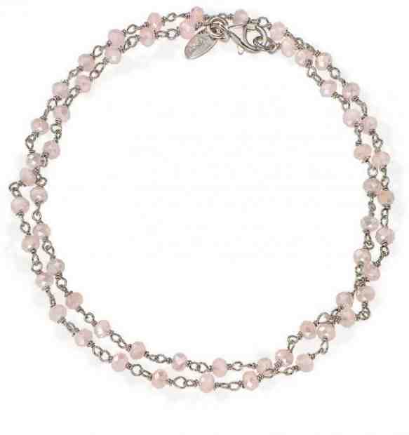 Amen Dvojitý stříbrný náramek s růžovými krystaly Romance BRBR34 + 2 měsíce na vrácení zboží