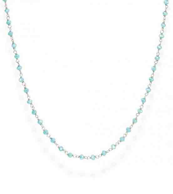 Amen Něžný stříbrný náhrdelník se světle zelenými krystaly Romance CLBT 70 cm + 2 měsíce na vrácení zboží