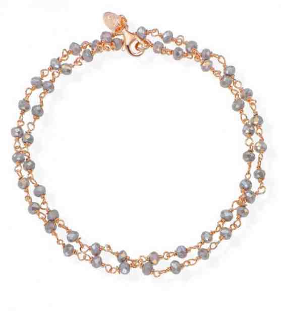 Amen Dvojitý pozlacený náramek s kouřovými krystaly Romance BRRF34 + 2 měsíce na vrácení zboží