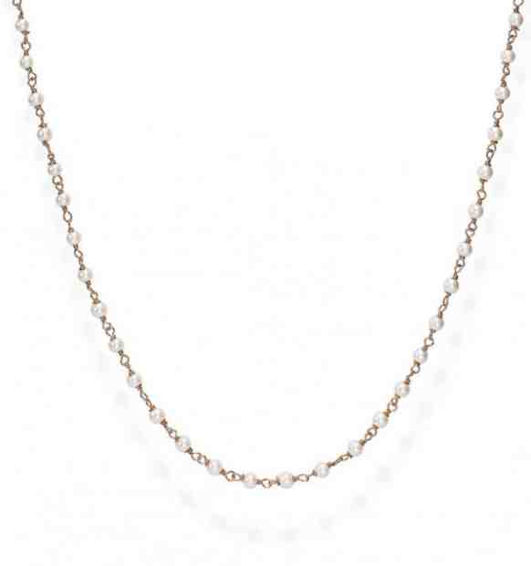 Amen Pozlacený náhrdelník s perličkami Romance CLRP45 + 2 měsíce na vrácení zboží