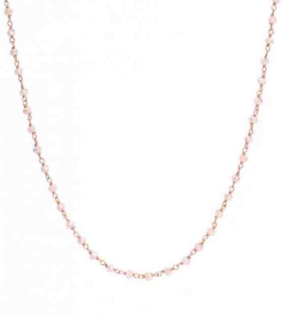 Amen Něžný pozlacený náhrdelník s růžovými krystaly Romance CLRR 90 cm + 2 měsíce na vrácení zboží