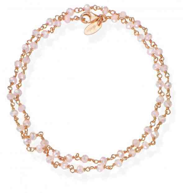 Amen Dvojitý pozlacený náramek s růžovými krystaly Romance BRRR34 + 2 měsíce na vrácení zboží