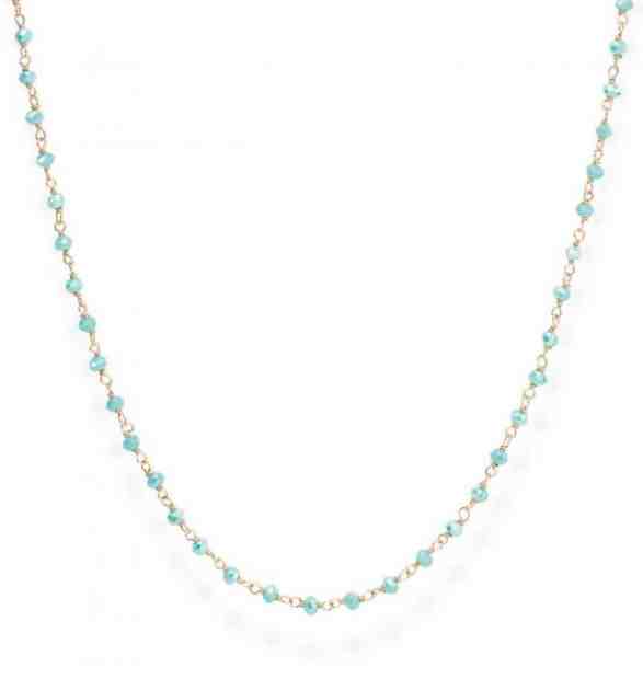 Amen Něžný pozlacený náhrdelník se světle zelenými krystaly Romance CLRT45 + 2 měsíce na vrácení zboží