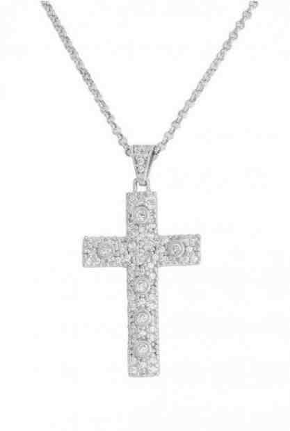 Amen Stříbrný náhrdelník se zirkony Křížek Cross CCZBB (řetízek, přívěsek) + 2 měsíce na vrácení zboží
