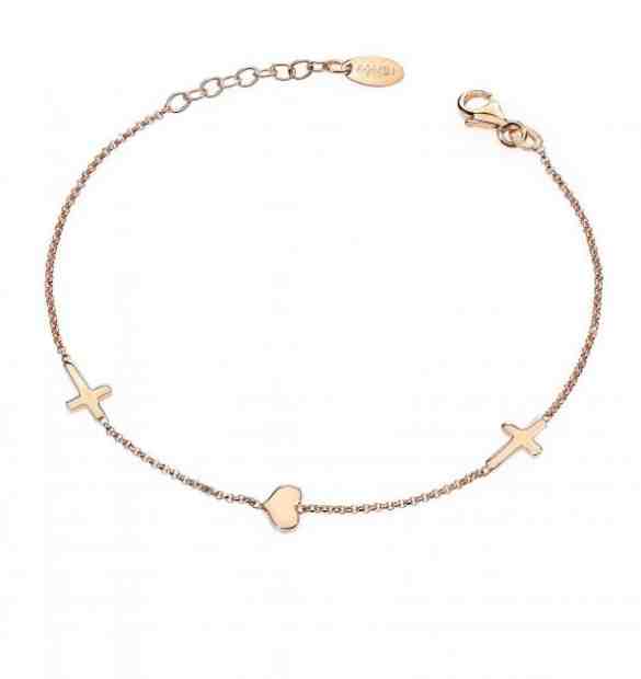 Amen Něžný bronzový náramek s křížky Pray, Love BRCHR + 2 měsíce na vrácení zboží