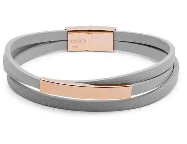 Fossil Elegantní kožený náramek Triple-Strand Grey JOF00514791 + 2 měsíce na vrácení zboží