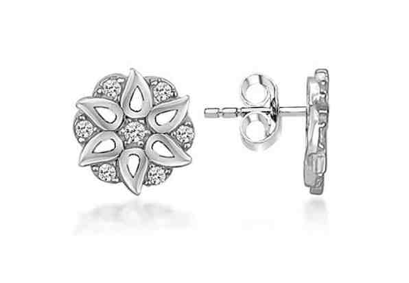 Brilio Silver Stříbrné kytičkové náušnice se zirkony LME0756 + 2 měsíce na vrácení zboží