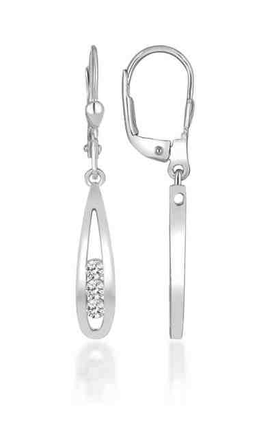 Brilio Silver Elegantní stříbrné náušnice se zirkony LME119 + 2 měsíce na vrácení zboží