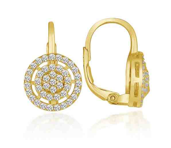 Brilio Silver Půvabné pozlacené náušnice se zirkony LME287Y + 2 měsíce na vrácení zboží