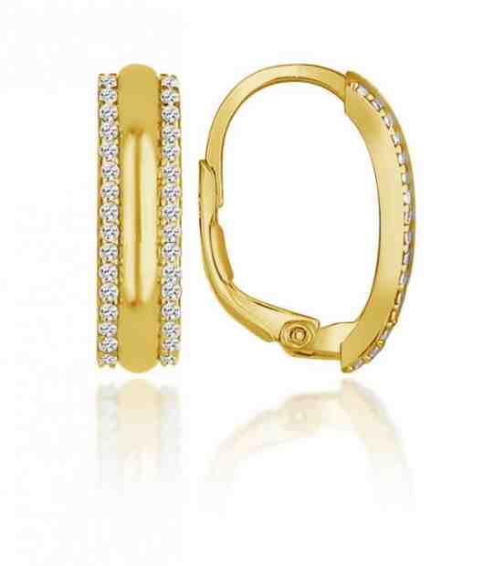 Brilio Silver Okouzlující pozlacené náušnice se zirkony LME299Y + 2 měsíce na vrácení zboží