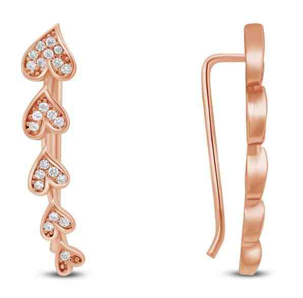 Brilio Silver Romantické podélné náušnice se zirkony EA83R + 2 měsíce na vrácení zboží