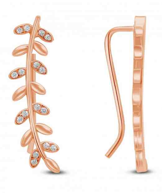 Brilio Silver Půvabné podélné bronzové náušnice se zirkony EA85R + 2 měsíce na vrácení zboží