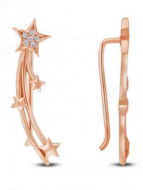 Brilio Silver Půvabné podélné bronzové náušnice se zirkony EA86R + 2 měsíce na vrácení zboží