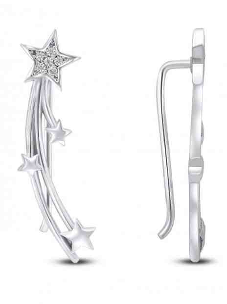 Brilio Silver Půvabné podélné stříbrné náušnice se zirkony EA86W + 2 měsíce na vrácení zboží