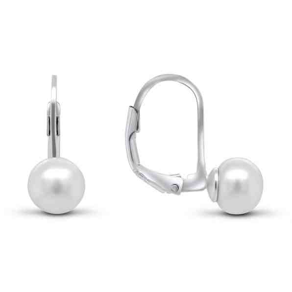 Brilio Silver Nadčasové stříbrné náušnice s perlami EA9 1,6 x 1,5 cm + 2 měsíce na vrácení zboží