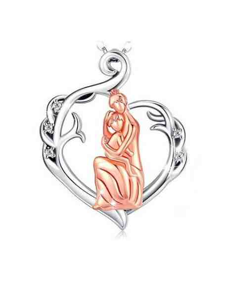 MUMMY BELL Něžný stříbrný bicolor náhrdelník Matka a syn RMS (řetízek, přívěsek) + 2 měsíce na vrácení zboží