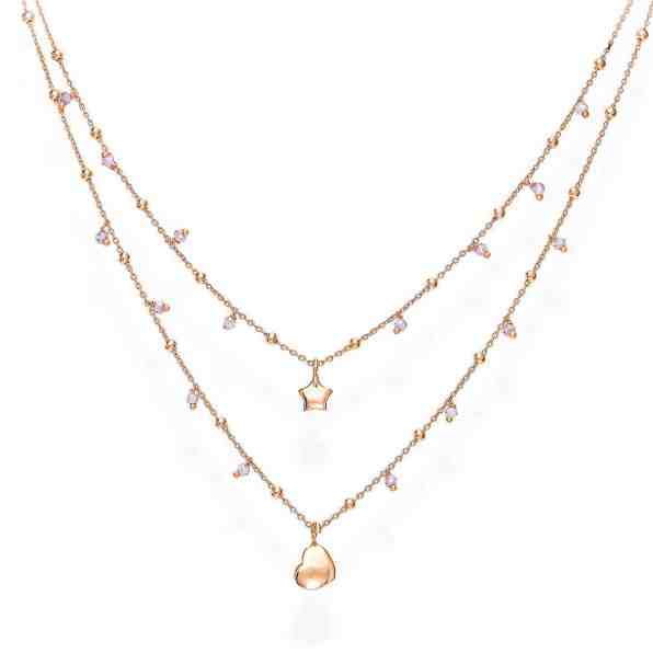 Amen Dvojitý pozlacený náhrdelník se zirkony Candy Charm CL2STCRL + 2 měsíce na vrácení zboží