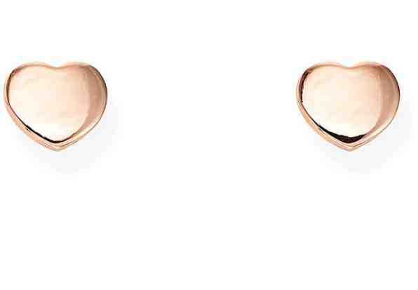 Amen Minimalistické bronzové náušnice ve tvaru srdíček Elegance ORCUR + 2 měsíce na vrácení zboží