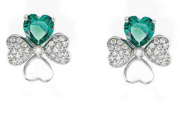 Amen Stříbrné náušnice pro štěstí se zirkony Love EQUBV + 2 měsíce na vrácení zboží