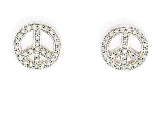 Amen Hravé stříbrné náušnice se zirkony Peace 70`s EPEB + 2 měsíce na vrácení zboží