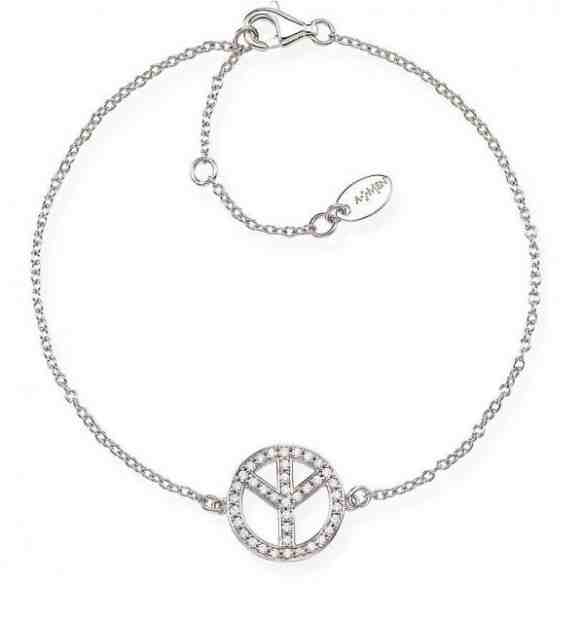 Amen Hravý stříbrný náramek se zirkony Peace 70`s BRPEB + 2 měsíce na vrácení zboží