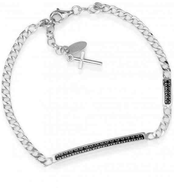 Amen Elegantní stříbrný náramek s černými zirkony A-Men BRUBNZ1 + 2 měsíce na vrácení zboží