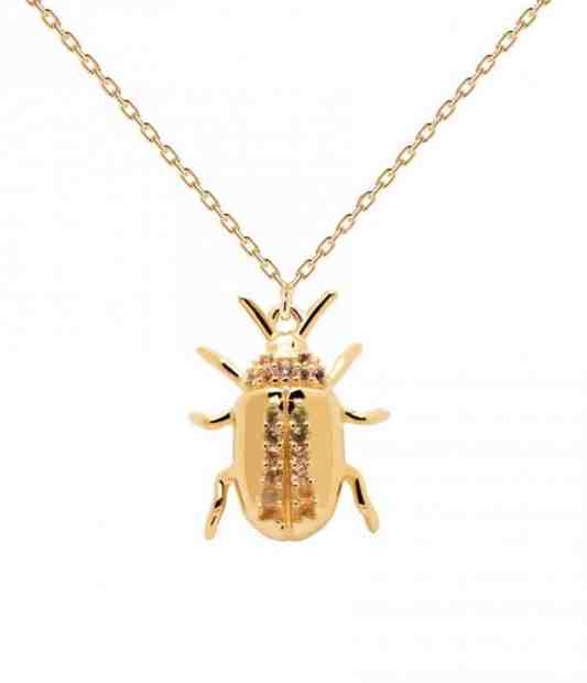 PDPAOLA Originální pozlacený náhrdelník BALANCE Beetle Amulet CO01-257-U (řetízek, přívěsek) + 2 měsíce na vrácení zboží