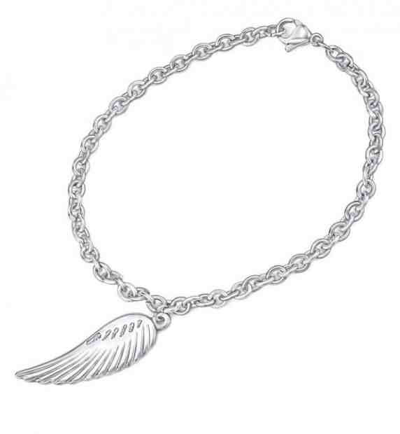 Silvego Jemný ocelový náramek s přívěskem Andělské křídlo KMMB69550 + 2 měsíce na vrácení zboží