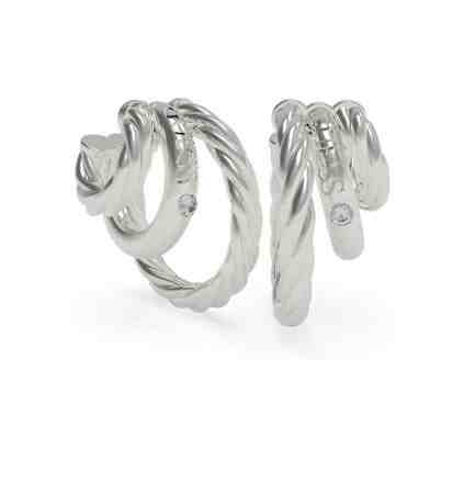 Guess Trojité navlékací náušnice z oceli Let’s Get Loud UBE70020 + 2 měsíce na vrácení zboží