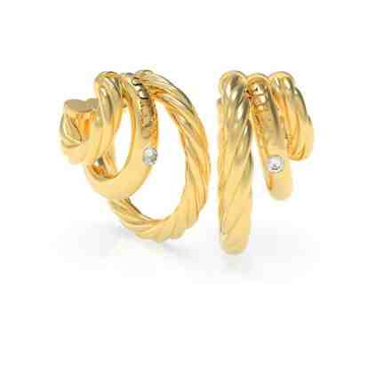 Guess Trojité navlékací náušnice kruhy Let’s Get Loud UBE70021 + 2 měsíce na vrácení zboží