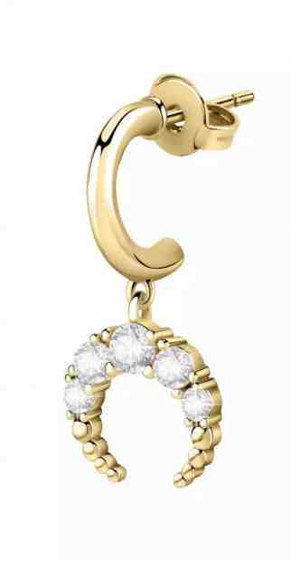 La Petite Story Pozlacená single náušnice s krystaly LPS02AQM05 + 2 měsíce na vrácení zboží