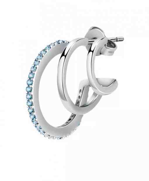 La Petite Story Trojitá single náušnice s modrými krystaly LPS02AQM21 + 2 měsíce na vrácení zboží