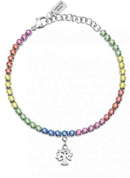 La Petite Story Barevný ocelový náramek s krystaly Family LPS05ARR72 + 2 měsíce na vrácení zboží